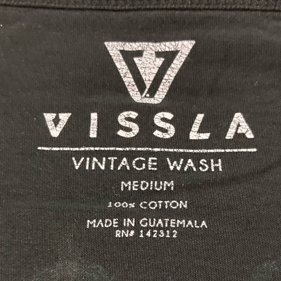 VISSLA 100% Cotton Black Short Sleeve Vintage Wash Tee | Faint Staining - Picture 4 of 9